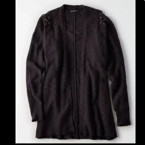 American Eagle Outfitters Sweaters - NWOT AMERICAN EAGLE OUTFITTERS LADIES LACE-UP SHOULDER OPEN CARDIGAN SWEATER XS